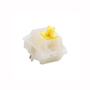 Interrupteur <span class=keywords><strong>Gateron</strong></span> jaune laiteux, pré-lubrifié, 5 broches, interrupteur linéaire silencieux pour tous les claviers de jeu mécaniques de type MX. - Product Image 1