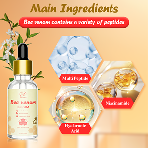 Suero Facial Antienvejecimiento de <span class=keywords><strong>Triple</strong></span> Acción con Péptidos Múltiples, Ácido Hialurónico, Hidratante, Reparador de Arrugas y Veneno de Abeja, Marca Privada - Product Image 5