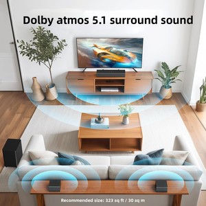 Barre de son Factory Miroir 51 avec Dolby Atmos 410W, système de cinéma maison sans fil avec 5 enceintes et caisson de basses - Product Image 4