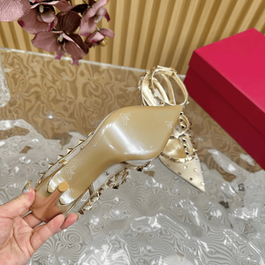 Zapatos de Tacón Alto con Punta Puntiaguda y Malla Decorada con Tachuelas, con Hebilla Ajustable en el Tobillo, para Damas, Estilo Fiesta, Valen - Product Image 5