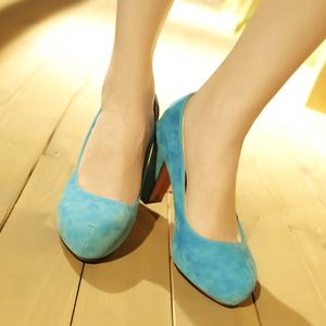 Delle donne della Pelle Scamosciata Sandali Tacco Alto Scarpe Da Festa di Nozze di Spessore Pompe Delle Signore <span class=keywords><strong>Calzature</strong></span> - Product Image 6