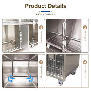 Pratik 304 Paslanmaz Çelik Evcil Hayvan Hastanesi Kafesi Köpek Kulübesi Evcil Hayvan Dükkanı Konaklama Kafesi Hayvan Saklama ve Sergi Dolabı - Product Image 2