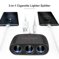 Adaptateur secteur pour voiture OLIVER, chargeur rapide 120W, prise allume-cigare double USB 3 en 1, 12V 24V, pour téléphone, DVR de voiture, GPS