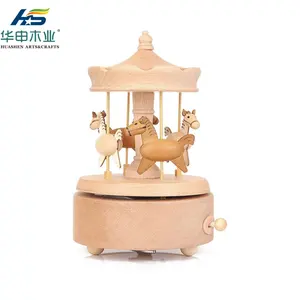 Carrousel Bulk Wind-Up Carrousel Paard Creatieve Muziekdoos Mechanisme Beweging Met Aangepaste Muziekdozen