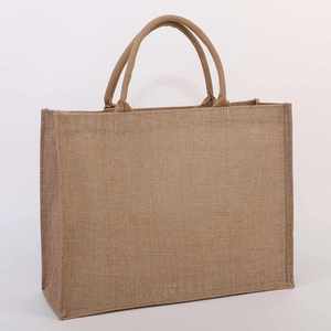 Grand sac fourre-tout en toile de jute naturelle réutilisable et recyclée, personnalisable, écologique, sac de shopping - Product Image 6