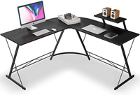 Table d'ordinateur de bureau longue en forme de L de style moderne, simple, marron, blanc, noir, table de jeu d'angle pour la maison
