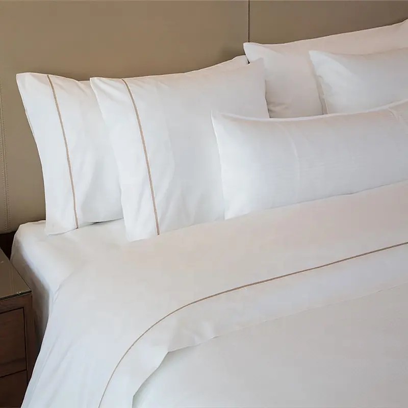 Vente en gros de draps de lit teints en coton de qualité hôtelière, ensemble de literie, draps en coton égyptien, draps en bambou