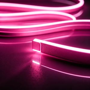 Ruban LED néon flexible IP65, résistant à la poussière, blanc chaud, décoration intérieure, éclairage d'ambiance pour hôtel, DC12V, conforme à la norme FCC - Product Image 1