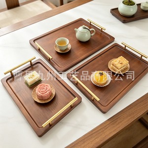 Luxury Retro Bamboo <b>Tea</b> <b>Tray</b>, Bamboo Commercial Rectangular <b>Tea</b> <b>Tray</b> with Handle for Pastries, Barbecue, and Serving Dishes - Product Image 3