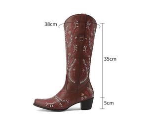 BUSY GIRL XY4822 <span class=keywords><strong>Botas</strong></span> de vaquero para mujer <span class=keywords><strong>Botas</strong></span> Country sapatos femininos Festival de música <span class=keywords><strong>Botas</strong></span> hasta la rodilla <span class=keywords><strong>Botas</strong></span> occidentales - Product Image 4