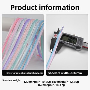 Cordones de Zapatos Personalizados con Degradado, Modelo HY-27, Planos, para AF1 <span class=keywords><strong>Air</strong></span> F One <span class=keywords><strong>AJ1</strong></span> Dunk, Zapatos Deportivos Casuales de Lona Blanca - Product Image 3