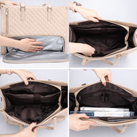 Sac isotherme portable grande capacité en PU de haute qualité, résistant à l'eau, pour affaires, travail, pique-nique, style vintage, pour femmes