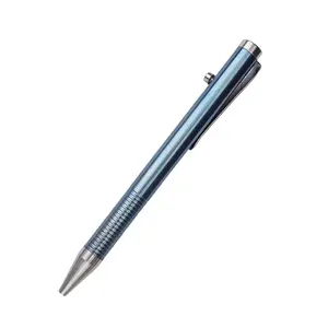 리필과 호환되는 회색 티타늄 합금 볼트 액션 펜