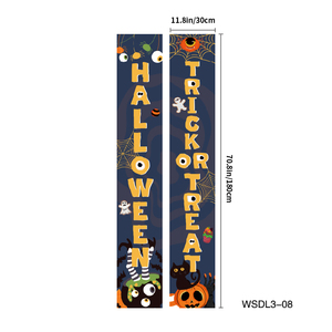 ป้ายตกแต่งฮาโลวีนสำหรับภายนอกอาคาร ป้ายแขวนสำหรับปาร์ตี้ Trick or Treat สุขสันต์วันฮาโลวีน สำหรับตกแต่งประตูหน้าบ้าน ระเบียง สนามหญ้า และผนัง - Product Image 4