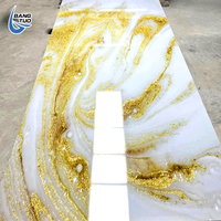 Panneau mural composite en PVC à texture marbrée continue, impression HD, placage bois carbone/cristal de carbone/charbon de bambou