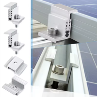 Support de fixation de panneau solaire réglable 30mm 35mm 45mm pour toiture, pince de fixation de panneau solaire noire, pince d'extrémité solaire, pince intermédiaire