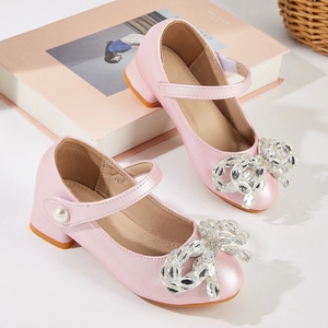 Scarpe da bambina Mary Jane con fiocco e cristalli, modello principessa, per feste, performance sul palco e matrimoni - Product Image 1