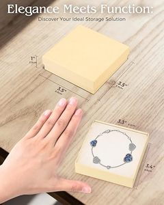 Cajas de Regalo para Joyería Marrones Mate, Caja de Regalo Pequeña con Tapa, Cajas de Cartón Pequeñas para Joyería con Relleno de Algodón y Tapas para Días Festivos - Product Image 5