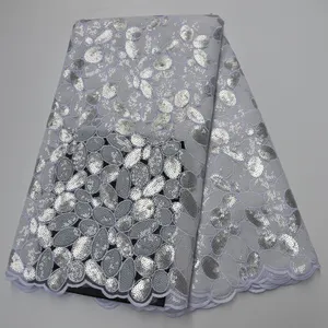 Sinya 2020 Nuovo Arrivo Francese Organza tessuti di pizzo con Perle di Alta Qualità Del Partito di Paillettes Netto del merletto per Le Donne