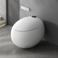 WC intelligent de luxe avec siège chauffant, séchage à l'air, télécommande incluse, siphon en S, montage au sol, monobloc, cuvette en céramique blanche, confort