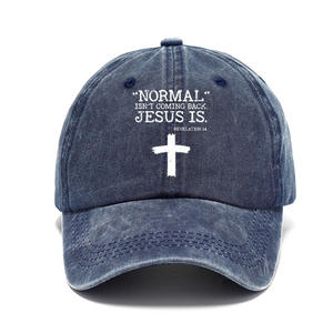 Normale Ins 'T Coming Back Jezus Is Grappige Christelijke Baseballpet Vader Hoed Verstelbare Vintage Voor Dames Mannen Unisex <span class=keywords><strong>Trucker</strong></span> Hoeden - Product Image 5