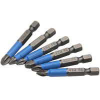 6pc S2 acier croix anti-dérapant tête de tournevis outil électrique ensemble d'accessoires PH1/PH2/PH3/PZ1/PZ2/PZ3