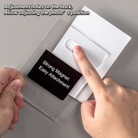 Bingkai Foto Magnet Kulkas Akrilik Transparan Anti UV untuk Dinding, Logo Custom, Natal, Halloween