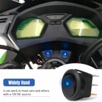 Interrupteur à bascule rond 12V 20A SPST avec lumière LED, compatible voiture et bateau, disponible en rouge/jaune/bleu/vert