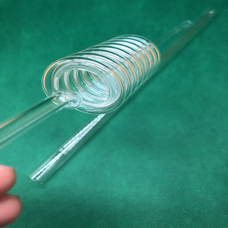 Clear spiral quartz pyrex glass tubing bottle quartz
