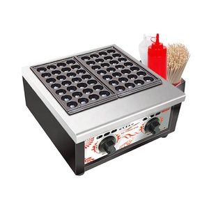 เครื่องทำวาฟเฟิลบอลทาโกะยากิไฟฟ้าหรือแก๊สพร้อมถังใส่<span class=keywords><strong>ซอส</strong></span>เครื่องทำลูกชิ้นปลาหมึกแบบไม่ติด - Product Image 2