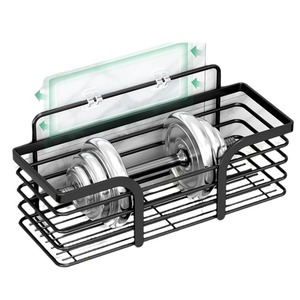 Estante de Baño de 3 Niveles, Montado en la Pared, de Acero Negro, para Artículos de Cuidado Personal - Product Image 5
