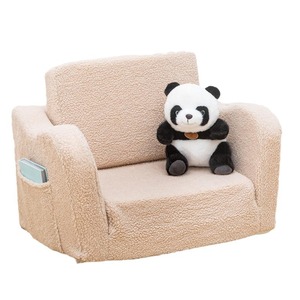 Canapé pliable en peluche douce pour enfants, avec poche latérale et accoudoirs, pour les tout-petits de 2 ans et plus - Product Image 5