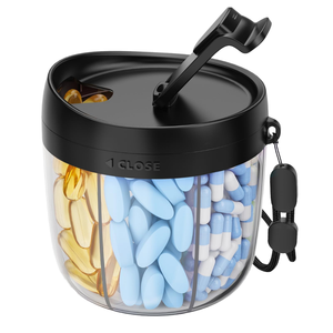 Distributeur de pilules portable 7 jours 6,5 oz, noir et rose, en plastique de luxe, avec boîte d'emballage, modèle 3695 Zhejiang - Product Image 4