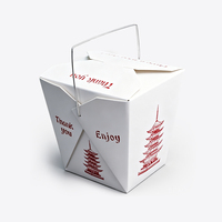 Boîte alimentaire en papier kraft recyclable et durable, emballage à emporter écologique et jetable avec poignée en fil métallique robuste pour repas secs