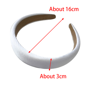 Europäischer und amerikanischer Stil Knoten Satin Schwamm Stirnband Benutzer definiertes Logo Einfarbige Mädchen Bogen Haars pange Mode Gepolstertes Haarband - Product Image 6