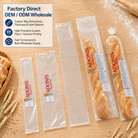 Sacs à pain en plastique transparent OPP micro-perforés personnalisés avec fermeture à languette pour produits alimentaires frais de boulangerie, toast et pain au levain