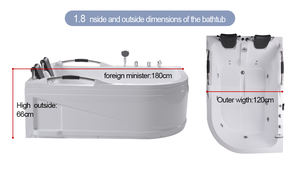 Bañera acrílica de masaje Whirlpool cómoda a precio barato del vendedor superior <span class=keywords><strong>con</strong></span> colocarla en el baño - Product Image 3