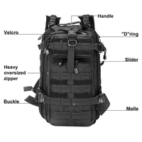 Sac à dos tactique pour la randonnée en plein air, les voyages, personnalisé, imperméable, durable, pour ordinateur portable, sacs d'école, vie quotidienne