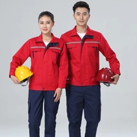 Ensemble de vêtements de travail unisexe en coton respirant, veste et pantalon, directement de l'usine, logo personnalisé, combinaison de chantier, réparation automobile