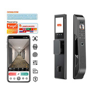 ZJA60 A60 Serrure de porte intelligente avec reconnaissance faciale, empreinte digitale, mot de passe, carte IC, entrée sans clé, stockage sur carte mémoire cloud, WiFi, application TUYA