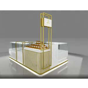 Moderne Jewellery-Vorführung Schaufenster Theke Edelstahl Luxushaus Schrank Juwelenladen Glasmöbel Schmuck-Kiosk-Design