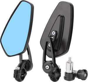 Ultra Bright Blue <b>Glass</b> Motorcycle <b>Mirrors</b> for 22mm Handlebars with Wide View Angle and Corrosion Resistant Finish - Product Image 6