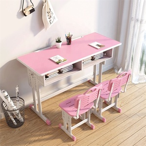 Đồ Nội Thất Lớp Học Chải Kỹ Đôi Ghế Trường Bàn Với Ghế 2 Sinh Viên Đại Học Có Thể Điều Chỉnh Đôi Trẻ Em Bàn Và Ghế Đặt - Product Image 6