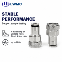 Connecteur mâle LWMC N à pince pour câbles LMR240, RG58, RG142 et 5 mm, jusqu'à 6 GHz, VSWR 1.3 max.