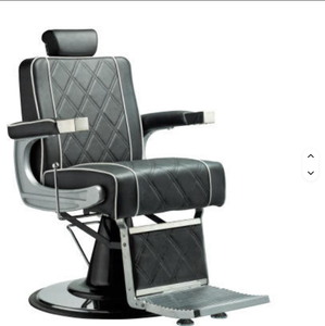 Fauteuil de Barbier Haut de Gamme en Métal, Style Américain, Pliable, Rotatif, Accoudoirs Personnalisables pour Permanente, Coloration et Coiffure - Product Image 4