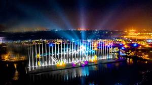 Tùy chỉnh hình dạng bất thường hồ nhân tạo nổi nhảy đài phun nước với âm nhạc và ánh sáng - Product Image 2