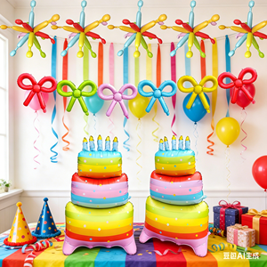 Nouvel ensemble de ballons géants en forme de nœud pour gâteau d'anniversaire, feux d'artifice, décoration de fête, baby shower, mariage - Vente chaude - Product Image 2