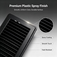 BaoYun FL 0610 PCP Black Wall Vent 6x10 pouces, grille de ventilation rectangulaire robuste avec amortisseur réglable pour la ventilation d'air de retour