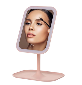 Espejo de Maquillaje Cuadrado con Luz LED, Recargable por USB, Inteligente, con Logotipo Personalizado, Rotación de 360°, Económico - Product Image 1