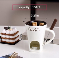 Tasses personnalisées de 130 ml, four à fusion pour glace, fromage, chocolat, tasse en céramique créative avec fourchette pour le placement de bougies, four de chauffage